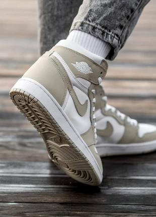 Женские кроссовки nike air jordan 1 high white beige 36-38-394 фото