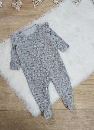 Next м’якенький велюровий комбез-чоловічок дівчинці на 6-9 міс