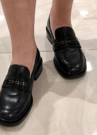 Лоферы женские черные натуральная кожа стильные классические туфли am425a-6-777 anemone 30975 фото