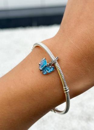 Pandora серебряная бусина-подвеска «бабочка»