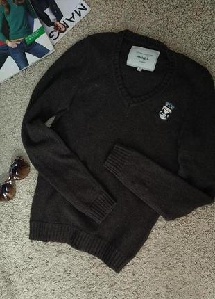 Anne l. шерсть и хлопок, замечательный свитер цвет темного шоколада/ стильный дизайн