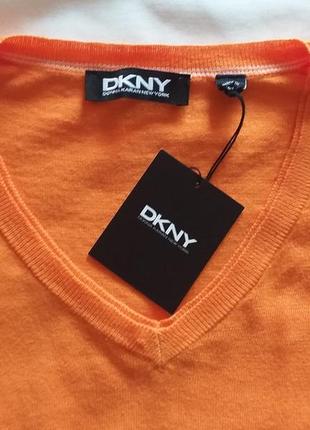 Новый оранжевый пуловер dkny из тонкого мягкого хлопка, оригинал