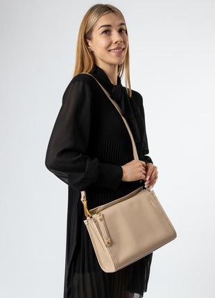 Сумка женская кожаная бежевая сумка 6593-b s