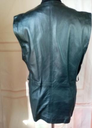 Удлиненный кожаный жилетyessica. 40 размер2 фото