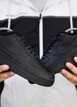 Зимние кроссовки nike air force winter low black (мех)40-41-42-43-44-452 фото