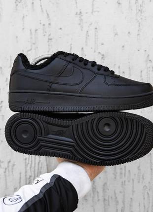 Зимние кроссовки nike air force winter low black (мех)40-41-42-43-44-45