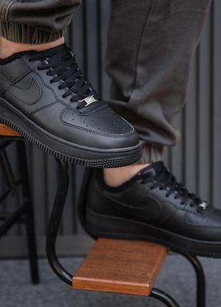 Зимние кроссовки nike air force winter low black (мех)40-41-42-43-44-456 фото