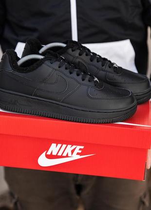 Зимние кроссовки nike air force winter low black (мех)40-41-42-43-44-455 фото