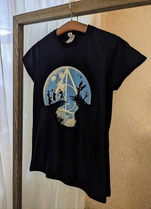 Чорна футболка gildan  з принтом дари смерті