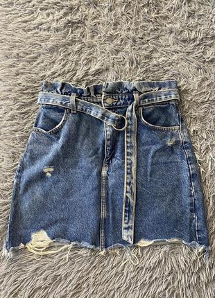 Джинсовая юбка bershka
