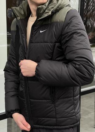 Мужская куртка nike черная-хаки найк весна осень зима2 фото