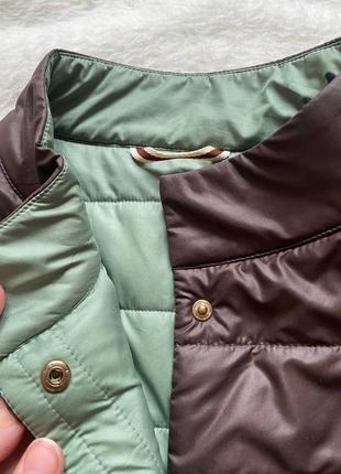 Куртка женская приталенная удлиненная с пояском демисезонная коричневая3 фото