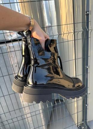 Женские ботинки лакированные черные no brand chelsea boots 15 фото