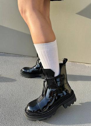 Женские ботинки лакированные черные no brand chelsea boots 14 фото