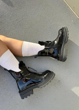 Женские ботинки лакированные черные no brand chelsea boots 18 фото