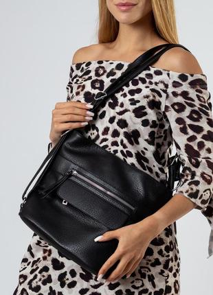 Сумка-рюкзак жіноча чорна 6612 s