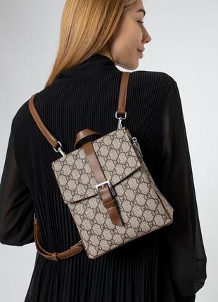 Рюкзак жіночий маленький коричневий 6591-a s