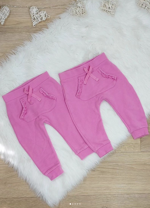 Трикотажні штанці з рюшами дівчинці на 6-9 міс