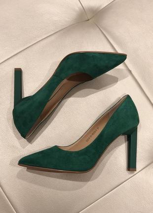 Вечерние туфли женские зеленые на высоком каблуке натуральная замша s1019-01-r502a-9 lady marcia 30857 фото