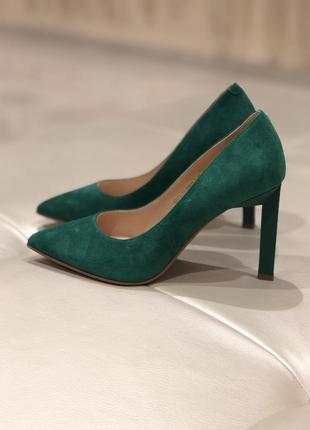 Вечерние туфли женские зеленые на высоком каблуке натуральная замша s1019-01-r502a-9 lady marcia 30852 фото