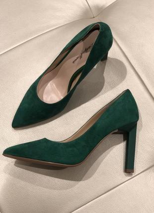 Вечерние туфли женские зеленые на высоком каблуке натуральная замша s1019-01-r502a-9 lady marcia 30856 фото