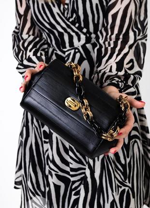Сумка женская черная маленькая компактная 6294 s