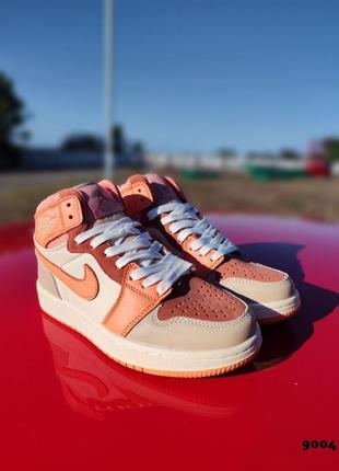 Nike air jordan 1 beige&amp;orange2 фото