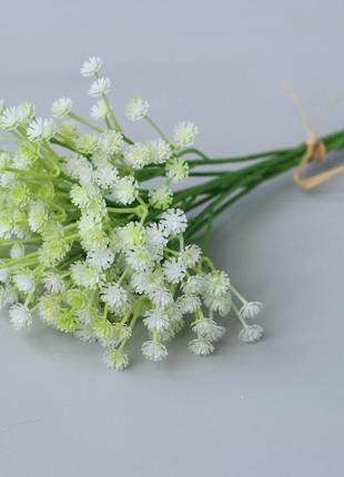 Штучний, латексний букет гіпсофілу, колір білий, 30см квіти преміум-класу для інтер'єру, декору, фотозон1 фото