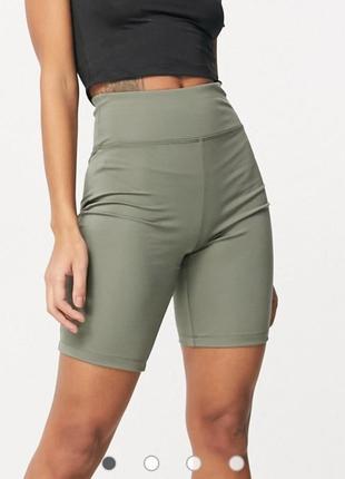 Спортивные велосипедки asos 4505 icon booty cut legging short хаки xs-s