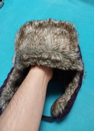 Стильная качественная теплая шапка moshiki из шерсти на флисе4 фото