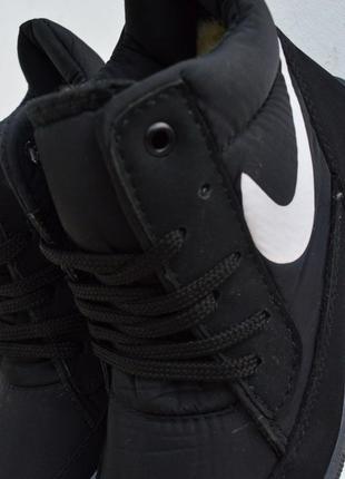 Nike дутики женские высокие черные с белым кроссовки на платформе теплые с мехом отличное качество зимние9 фото