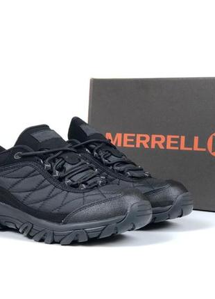 Merrell кроссовки черные термо теплые осенние зимние евро зима водонепроницаемые отличное качество ботинки сапоги низкие термо