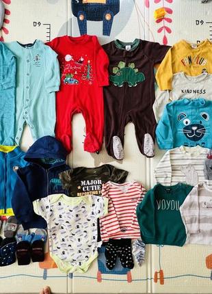 Вещи на ребенка 9-12 месяцев, пакет вещей на ребенка 1 года, слипы, курточка, шапка-шлем