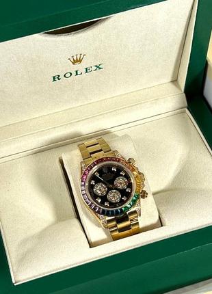 Часы наручные женские брендовые в стиле rolex радуга