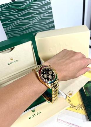 Часы наручные женские брендовые в стиле rolex радуга