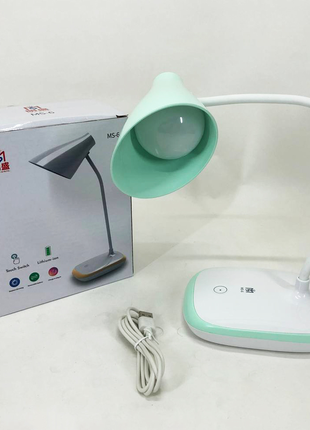 Светодиодная аккумуляторная лампа taigexin led ms-6 настольная лампа с аккумулятором. цвет: зеленый5 фото
