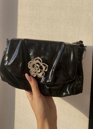 Сумка клатч з цепочкою лакова нова shein  h&m zara sinsay pull&bear bershka  bratz