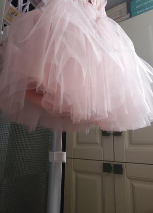 Детское пышное платье платье для девочки на 1 год годик на день рождения праздник розовая принцессы8 фото