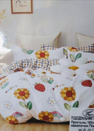 Полуторное постельное белье фланель байка детские принты3 фото