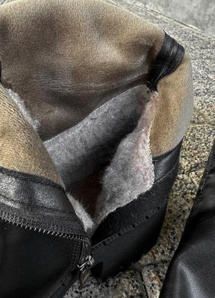Стильовые черные ботфорты из кожи на массивной/повышенной подошве,осенни,зимовые, экокожа,еврозима 20246 фото