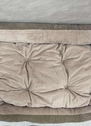 Лежанка з подушкою - м'яке ліжко для собак та котів бежева  60*45*10 см4 фото