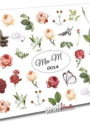 Слайдер-дизайн для декора ногтей mia-m prоfessional №014 цветы