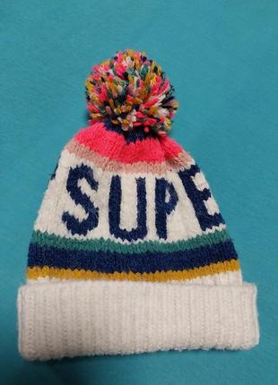 Качественная стильная теплая брендовая шапка superdry