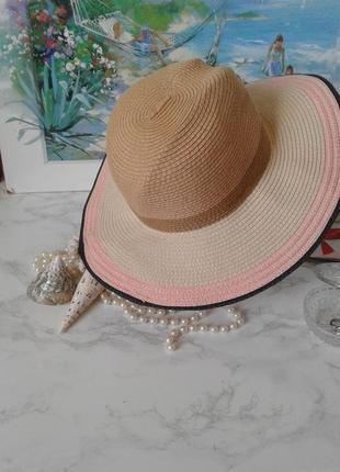 Летняя шляпка с широкими полями панама1 фото