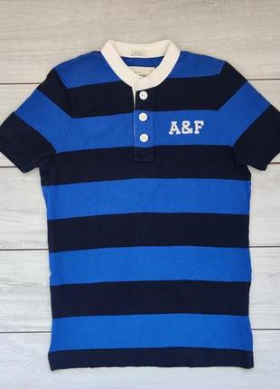 Фирменная плотная футболка синего цвета abercrombie&fitch оригинал