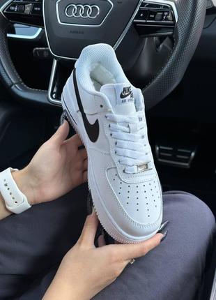 Зимние кроссовки nike air force 1 winter white black (мех)36-37-38-39-40-414 фото