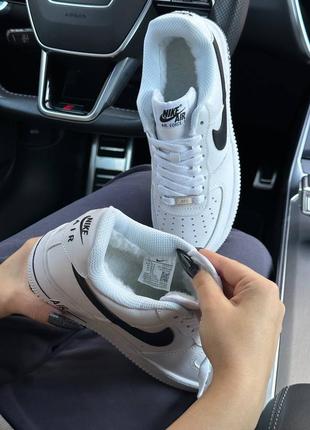 Зимние кроссовки nike air force 1 winter white black (мех)36-37-38-39-40-413 фото