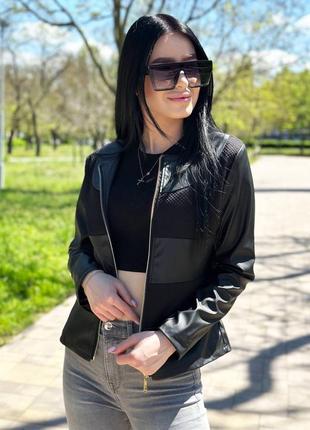 Женская легкая кожаная куртка "nika"⭐️5 фото