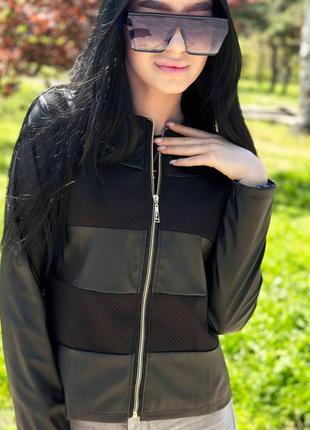 Женская легкая кожаная куртка "nika"⭐️9 фото