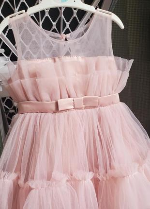 Пишна гарна рожева дитяча сукня для дівчинки на 9м 12м 18м 1 рік рочок день народження весілля свято хрестини2 фото